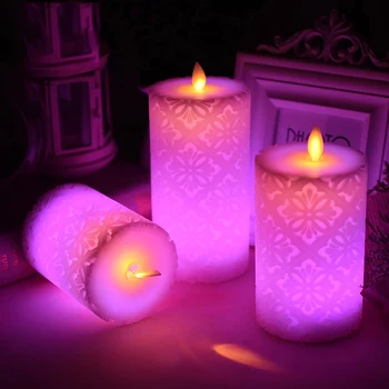 Belaidžio RGB nuotolinio Led Žvakė Pateikė Parafinas, Už Gimtadienio, Vestuvių,Žvakė Stalo Apdaila,Vaikų Kambario Kalėdų Žvakė Led