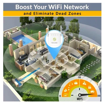Belaidžio WiFi Kartotuvas Wifi Extender 300Mbps WiFi Stiprintuvas 802.11 N Wi Fi Stiprintuvas Ilgo Nuotolio Repiter 