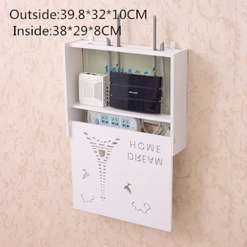Belaidžio Wifi Router Lauke PVC Sienos Lentynos Kabo Plug Valdybos Laikiklis Laikymo Dėžutė 7 Stilius