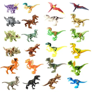 Bendrosios pardavimo 20pcs/daug Juros periodo Dinozaurų pasaulyje baltasis lokys Tyrannosaurs Rex Carnotaurus Statybiniai Blokai, plytos, Žaislai dovana