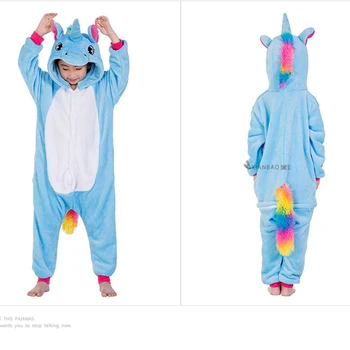 Berniukų, mergaičių drabužiai žiemos vienaragis pižama vaikams, naujų metų išvakarėse drabužiai vaikams unicornio flanelė panda vienaragis 2-10 metų amžiaus licorne