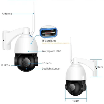 BESDER PTZ 30X Zoom Speed Dome Kameros 1080P Auto Focus Saugumo IP Kamera Judesio Aptikimo Dviejų krypčių Garso Vandeniui Naktinio Matymo