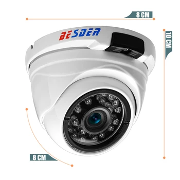 BESDER Vandal-proof Patalpų Lauko Dome Camera IP Plataus Kampo Vandeniui IP Kameros 1080P 720P, 960P IR Naktį Saugumo Namų Kamera