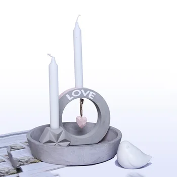Betono žvakidė formų silikono betono klojiniai stalo žvakių laikiklis