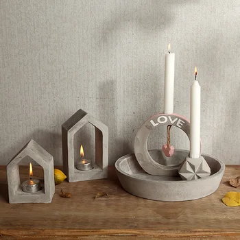 Betono žvakidė formų silikono betono klojiniai stalo žvakių laikiklis