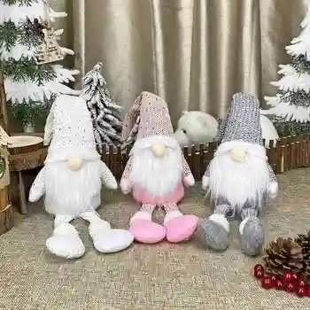 Beveidis Kalėdų Lėlės Namuose Kalėdos Medis Lašas Papuošalai Naujųjų Metų Kūrybos Santa Beveidis Gnome Lėlės Dovanos