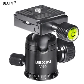 Bexin v30 DSLR Fotoaparato Trikojo Kamuolį Galva 360 Laipsnių Pasukama Fotografijos Mount
