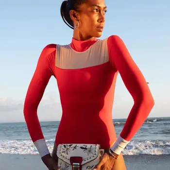 Bikini 2021 Banglenčių maudymosi kostiumėlis Moterims ilgomis Rankovėmis Vienas Gabalas Bodysuit Akių Seksualus Bikini Brasileño Vasaros Push Up Gėlių maudymosi Kostiumėliai