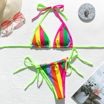 Bikinx Micro trikampis maudymosi kostiumėliai moterims 2020 metų Vasaros biquini neon thong bikini komplektas Push up sexy maudymosi kostiumėlį moteris apynasrio maudymosi kostiumas