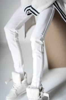 BJD doll drabužiai tinka 1/3 1/4 1/6 dydis MSD paprastas ir universalus mažų pėdų ruožas džinsinio audinio kelnės juodos ir baltos spalvos