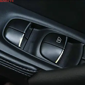 BJMYCYY automobilių stilius ABS 7PCS/SET Automobilių langų pakėlimo mygtukai papuošti blizgančiais už 