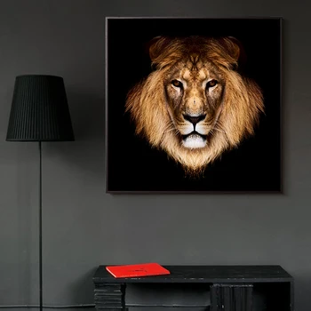 Black Gold Lion Laukinių Gyvūnų Žiaurus Žvėris Cuadros Naftos Tapyba ant Drobės Plakatai ir paveikslai, Sienos, Nuotraukas, už Kambarį