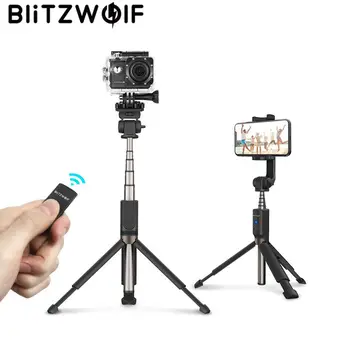 BlitzWolf 3 in 1 Selfie Stick bluetooth Nuotolinio Nešiojamą Trikojo 810mm Pratęstas Monopodzie už Gopro 1/4 