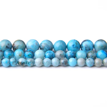 Blue Crazy Agat Granules 6-10mm Poliruoto Natūralaus Akmens Agates Mėlynas Apvalus Karoliukai Papuošalai Priėmimo 