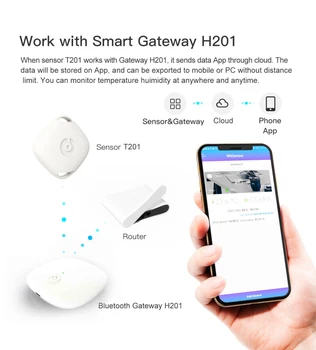 Bluetooth 5.0 Smart Belaidis Termometras su Drėgmėmačiu Android / IOS Patalpos Lauko Temperatūros Drėgmės Matuoklis Signalizacijos