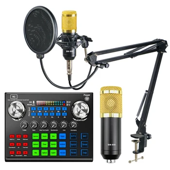 Bm 800 Mikrofonas N1 Garso plokštė Rinkiniai BM800 Kondensatoriaus Mikrofonas, Telefono, Kompiuterio Karaoke Dainavimas Žaidimų Studija Įrašymo Mic