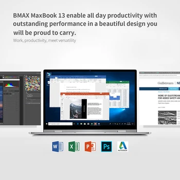 BMAX Y13 Nešiojamas 13.3 colių, Intel Dvyniai Ežero N4120 8 GB RAM ir 256 GB SSD DISKŲ LPDDR4 1920 *1080 (IPS Laimėti 10-Ultra Plonas Sąsiuvinis