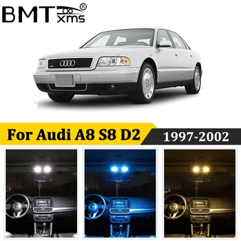 BMTxms 27Pcs LED Salono Apšvietimas Rinkinys Canbus Audi A8 S8 D2 4D 1997-2002 Ne Klaida Licencijos numerio ženklo Žibintas Auto Priedai