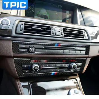 BMW F10 5 Serijos Vidaus Apdailos Anglies Pluošto Automobilinis CD Valdymo Skydas Lipdukai AC CD Rėmas Reikmenys 520i 525i