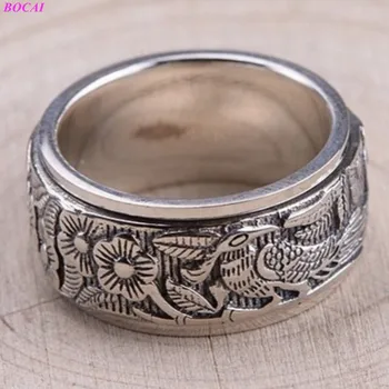 BOCAI S925 sterlingas sidabro žiedai moterų 2020 naujas mados antikvariniai sukasi asmenybės populiarus Tailando sidabro moterų žiedas