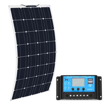 Boguang 16V 100W saulės skydelis su valdikliu 10A Sonnenkollektor 100 Vatų lankstus placa saulės 12v Monokristalinius baterija 100 w