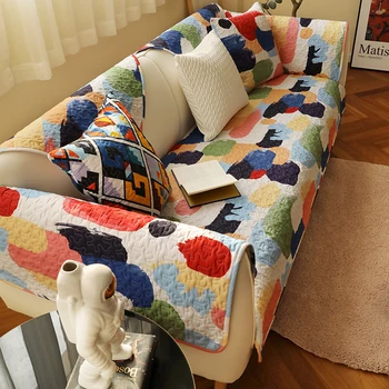 Bohemija, Sofos Padengti Europos Stiliaus Minkštas Modernaus Slydimo Fleeced Audinio sofos, padas Atsparus Sofa Slipcover Sėdynės Sofos Padengti Brėžinys