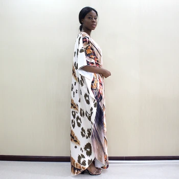 Bohemijos Leopard Afrikos Suknelės Moterims Prarasti Batwing Rankovės Rudenį Maxi Suknelė