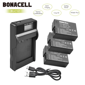 Bonacell 1800mAh NT-BLC12 NT BLC12 daugkartinio Įkrovimo Baterija+LCD Kroviklis Pakuotėje Panasonic Lumix G5 G6 G7 FZ1000 L50