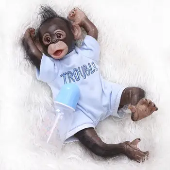 Boneca Macaco atgimsta beždžionė baby doll audinio organas, silikono kūdikių lėlės, žaislai, dovanos Cosplay Ape lėlės 40cm