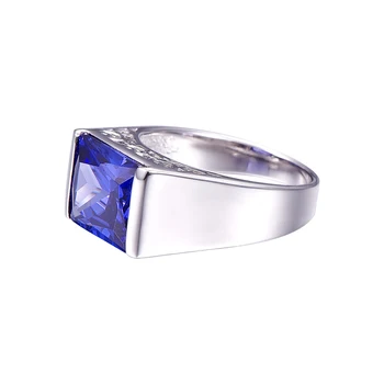 BONLAVIE Aikštėje Tanzanite Blue Sukurta Safyras Vestuvinis Žiedas Kietas 925 Sterling Skiedra Fine Jewelry Nauja Dovana