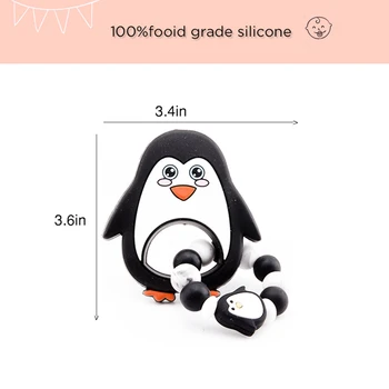Bopoobo 1PC Silikono Teether Pingvinas Maisto kokybės, Gyvūnų Teethers 
