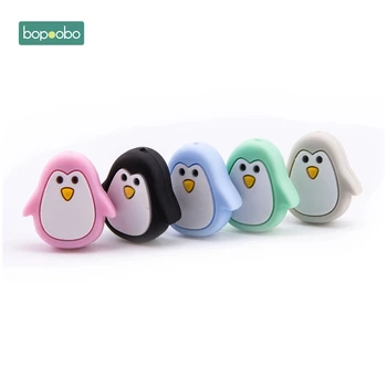 Bopoobo 50pcs Kūdikių Silikono BPA Free Animacinių filmų Pingvinas Formos Saugus Bamblys Teethers Kramtyti Žaislas Kramtyti Žiedas Dovanos Kūdikiams Kramtomoji
