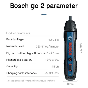 Bosch Eiti 2 Elektrinis Atsuktuvas 3.6 V Įkrovimo Atsuktuvas, Elektrinis Atsuktuvas Paketas su Gręžimo