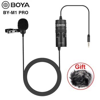 BOYA BY-M1 Pro Balso Įrašymo Lavalier Microphone Mic Clip-on Atvartas Kondensatoriaus Intreview Mic Smartfon DSLR Vaizdo Garso