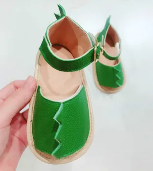 Brand New Baby Vasaros Sandalai, Batai Mielas Žalias Dinozauras PU Odos Mergaitės Berniukai neslidus Kūdikių Bateliai Kūdikiams, Vaikiška Vaikščioti batų