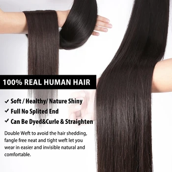 Brazilijos Plaukų Pynimas Ryšulių Tiesus Žmogaus Plaukų 28 30 40 Colių 1 3 4 Ilgi Plaukai Ryšulių Natūralių Spalvų Remy Hair Extension