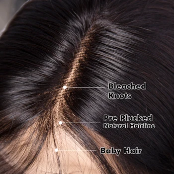 Brazilijos Tiesiai Trumpas Bob Perukas Glueless Nėriniai Priekiniai Žmogaus Plaukų Perukai Prieš Nupeštos Nėrinių Priekinės Perukas Su Kūdikio Plaukų #1b #613