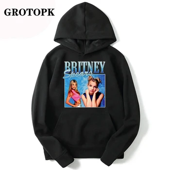 Britney Spears Gražių Nuotraukų Ir Senovinių Hoodie Palaidinės Žiemos 2020 Negabaritinių Harajuku Korėjos Stiliaus Unisex Vyrų/Moterų Hoodie