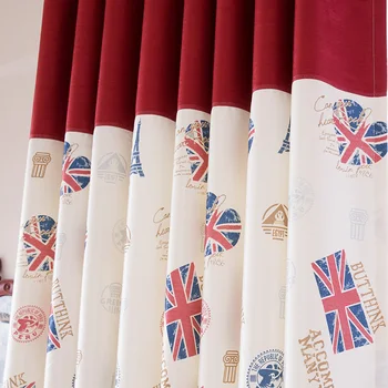 Britų vėliavos mados anglų vėjo stiliaus jūros vėjo berniukas įdomus berniuko kambarį kambarį miegamojo užuolaidas, užuolaidų užsakymą