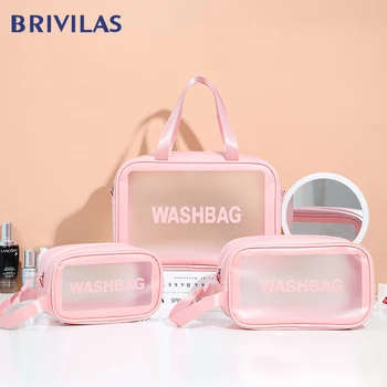 Brivilas skaidrus kosmetikos krepšys moterims, atsparus vandeniui makiažas maišelį plauti nešiojamų kelionių saugojimo, tualetinių reikmenų krepšys sudaro mados piniginės
