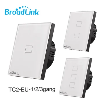 Broadlink TC2 1/2/3 Gauja ES WiFi Pereiti Sienos, Touch Panel Šviesos Jungiklis 433MHz Belaidis Valdymas Per RM4 Pro Smart Home