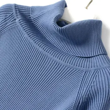 BYGOUBY Negabaritinių Laisvi Megztiniai Tiesiai Suknelė Tirštėti Šilta Golfo Moterų Megztinis Suknelė 