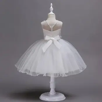 CAILENI Vaikų Ceremonija Princesė Suknelė Baltos spalvos Nėrinių Akių Frock Už 3-14 Metų Vestuves Kamuolys Suknelė, Vaikams, Suknelės Mergaitėms