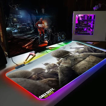 Call of Duty Anime Užsakymą Didelis Žaidimų Kilimėlis RGB LED Apšvietimu Kilimėlis Mause kiliminė danga, Stalas Kilimėlis CSGO