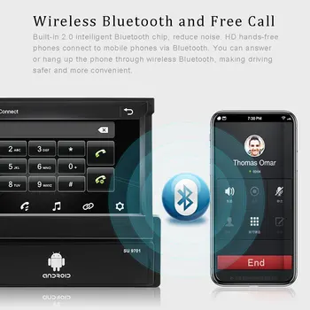 Camecho Android 8.1 Automobilio Multimedijos grotuvas Ištraukiama GPS Wifi Autoradio 1 Din 7