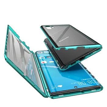 Case For Samsung Galaxy Note 10 Dangtelį Galaxy Note 10 Plus atveju 9H Grūdintas Stiklas Screen Protector, Metalas, Magnetas Adsorbcijos atveju