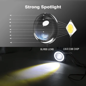 Cawanerl Už Renault Clio IV 2012-2019 Automobilių 30W Bamperio LED Rūko žibintų COB Angel Eye Dieniniai Lemputė H11 12V