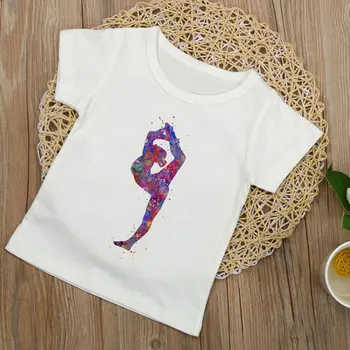 CDJLFH 2020 m. Mergaičių Drabužius Gimnastika Dažytos Naujovė Plunksnų Meilės Modelis Atspausdintas Marškinėliai Mergina Harajuku Vaikai Marškinėlius Berniukai Tshirts