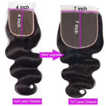 Celie Plaukų Brazilijos Kūno Banga Uždarymo Šveicarijos 7x7 Nėrinių Uždarymo Nemokamai Artimųjų Tris Dalis Remy Human Hair Nėrinių Uždarymo 10-22 colių