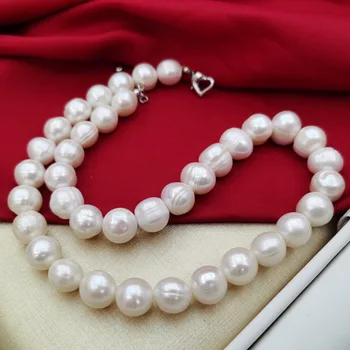 Cellacity Moterų Nearround Perlų Vėrinį Klasikinio Fine Jewelry 11-12mm Natūralių Gėlavandenių Perlų Elegantiška Dovana Močiutė, Mama